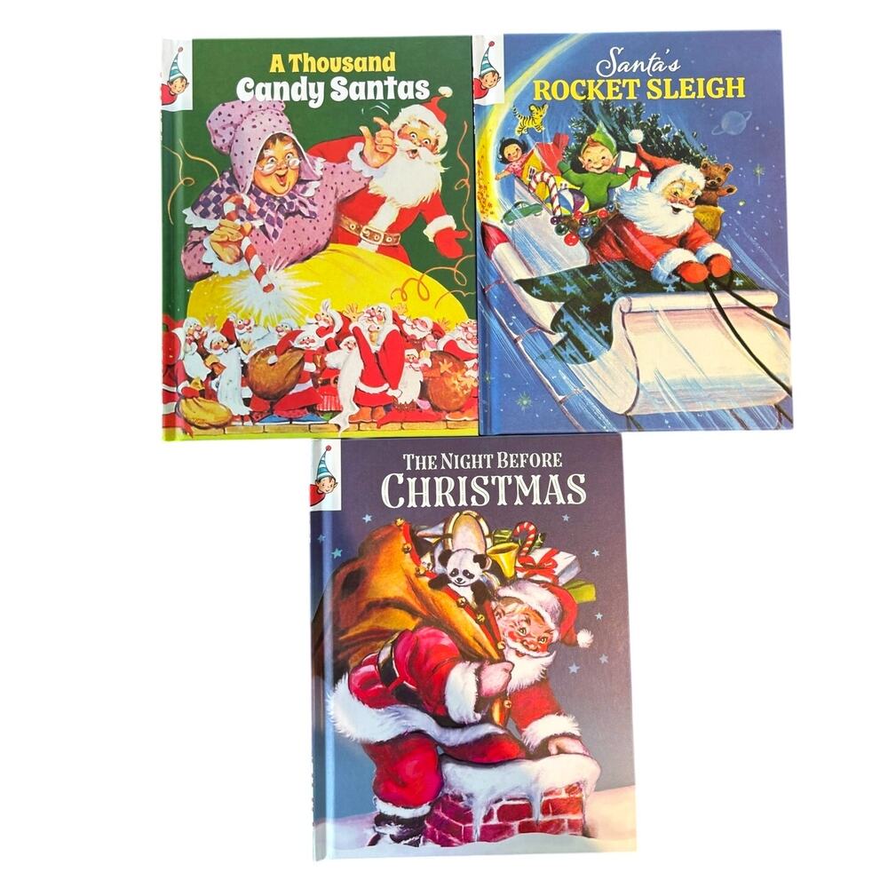 3 Vintage Reproduction Christmas Junior Elf Books, New